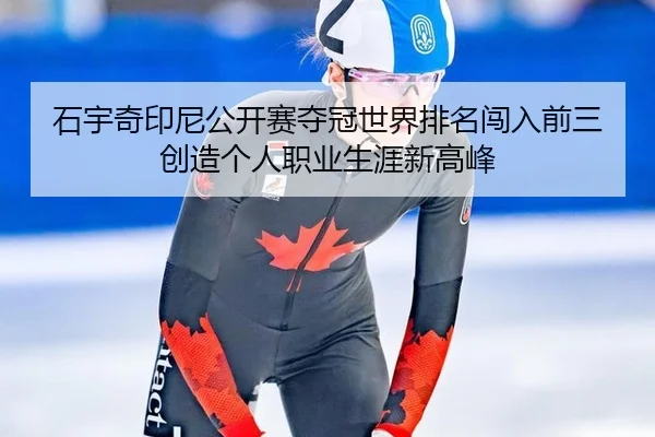 石宇奇印尼公开赛夺冠世界排名闯入前三创造个人职业生涯新高峰